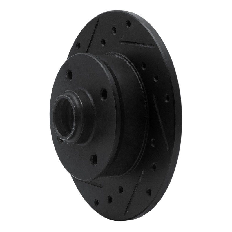 Volkswagen Cabrio Brake Rotor (1) - Rear Left - R1 Concepts - Drilled & Slotted - Black - `85-`02